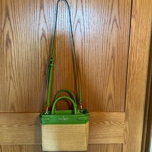 Kate Spade Staci straw small satchel crossbody